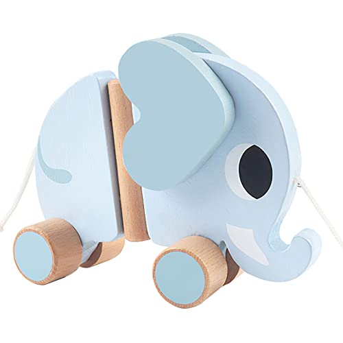 Elefante Push-Pull Juguetes, Remolques para Niños Pequeños, Rodillos Silenciosos, Caminar-guiados Remolques con La Capacidad De Los Niños De Coordinación del Bebé Juguetes De Dibujos Animados