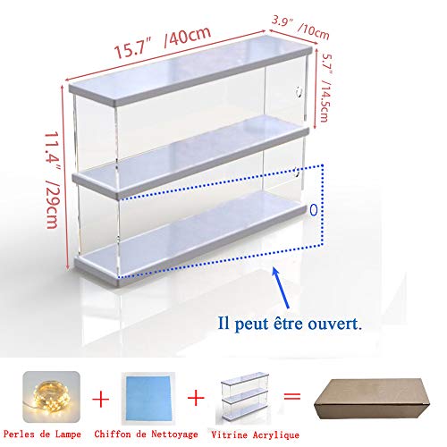 ELEpure - Expositor de 3 niveles de acrílico transparente, organizador, de decoración, para colección y presentación de figurillas