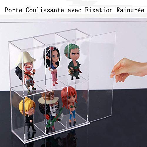 ELEpure Vitrina acrílico transparente montada con puerta corrediza, caja de presentación de juguetesa prueba de polvo,caja de presentación protector para figuras Funko Mini Pop【19,5 cm x 7 cm x 23 cm】