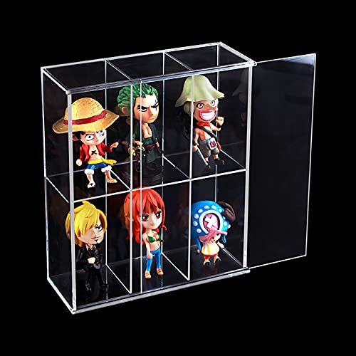 ELEpure Vitrina acrílico transparente montada con puerta corrediza, caja de presentación de juguetesa prueba de polvo,caja de presentación protector para figuras Funko Mini Pop【19,5 cm x 7 cm x 23 cm】