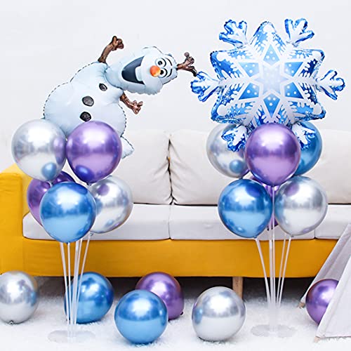 Elsa - Decoración para fiesta de cumpleaños, 7 unidades, globos de helio congelados, para niñas y mujeres, cumpleaños, baby shower, fiesta de fondo