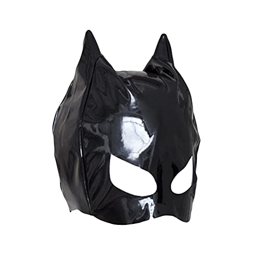 Emeili Media Máscara de Cuero Sexy para Gatos, Máscara de Cosplay para la Fiesta de Halloween Gatito Máscara de Cuero de Carnaval de Mascarada Maquillaje