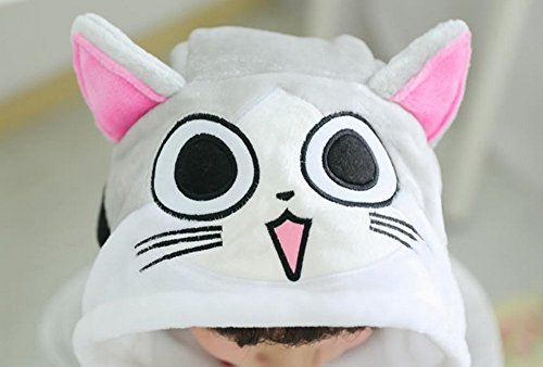 Emmarcon - Disfraz de carnaval halloween pijama cálido de animales kigurumi cosplay zoológico onesies M/altezza 160-169cm,max 80kg Gattino chi's