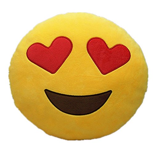 Emoji Emoticono Cojín Almohada Redonda Emoticon Peluche Bordado Sonriente (Emoji 6)