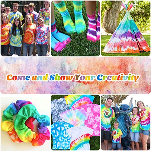 Emooqi Tie Dye Kit, Textiles de Tela 24 Piezas Colores Vibrantes Adecuado para Arte de Bricolaje Tie-Dye para Niños y Adultos