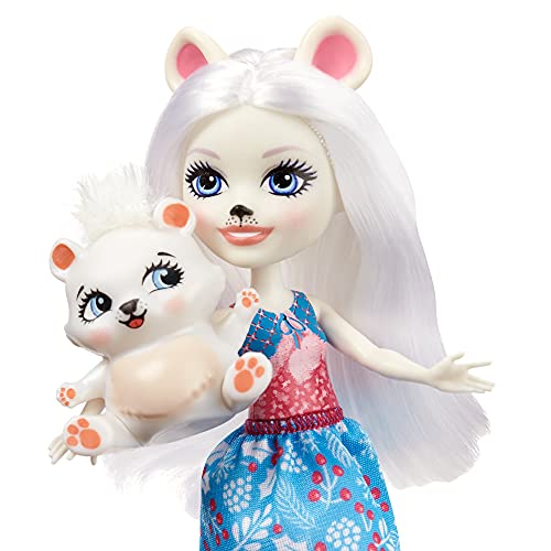 Enchantimals - Huevo Sorpresa con minimuñeca Pristina con Oso Polar y Pegatinas para Decorar el Huevo, Juguete Infantil GTM38