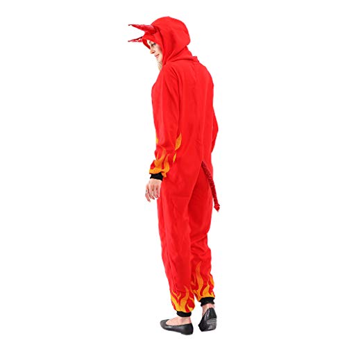 EraSpooky Disfraz de Diablo Rojo para Mujer Disfraces Onesie Cosplay Traje de Fiesta de Halloween para Adultos