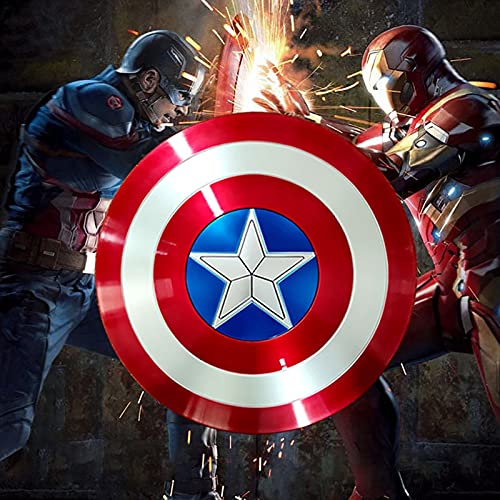 Escudo Capitan America Material ABS, Adulto y NiñOs 1: 1 Cosplay Props Retro Wall Creative Shield Bar Decoración 60CM B