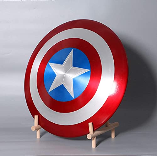 Escudo Capitan America Metal 1: 1 Adulto 60Cm, Accesorios de Disfraces Retro de Halloween para Adultos Accesorios Bar Escudo Decoraciones Edición 75 Aniversario