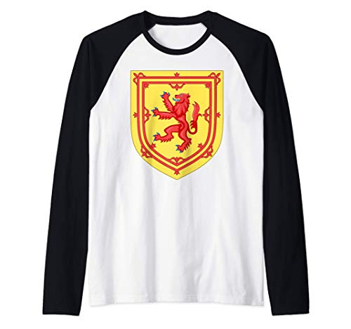 Escudo de armas de Escocia medieval heráldica Camiseta Manga Raglan