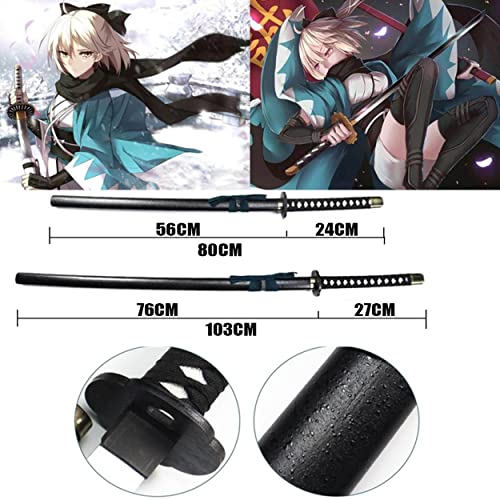 Espada de Halloween Cosplay Demon Slayer Anime Sword Katana Arma Prop Japonés Ninja Samurai Espada con vaina Anime Fans Colecciones Juguetes para niños (Tamaño: 80 cm)