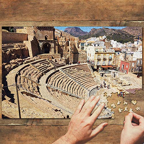 España Teatro Romano Cartagena Puzzle 1000 Piezas para Adultos Familia Rompecabezas Recuerdo Turismo Regalo