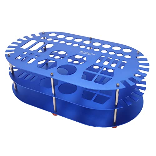 Estante Organizador de Escritorio, 42 Ranuras, 2 Capas, Soporte Organizador de Destornilladores, Aluminio, Antideslizante, Estable para Modelo de Coche(R783B Azul)