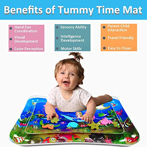 Esterilla inflable para el tiempo de la barriga, actividades de desarrollo temprano, tapete de juego, juguetes sensoriales para bebés recién nacidos y niños pequeños de 3 meses en adelante