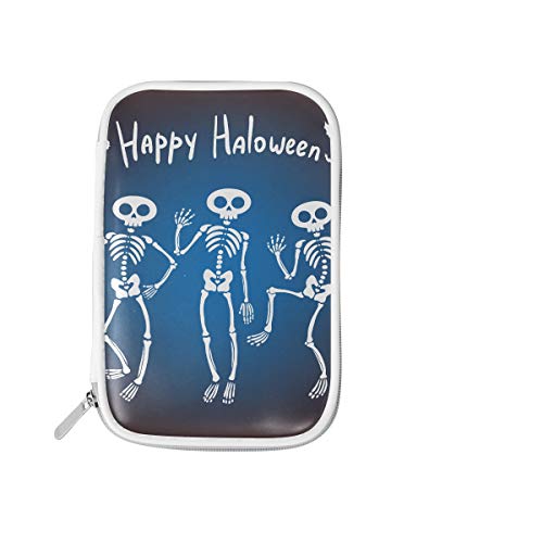 Estuche de lápices Tarjeta de felicitación para niñas Halloween Tres esqueletos de baile Bolsa de aseo para niñas Estuche de maquillaje femenino para niños Bolso de aseo para mujer multifuncional Peq