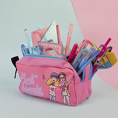 ESTUCHE ESCOLAR 2 CREMALLERAS STARPLAST - Porta todo, 2 cremalleras, 2 compartimentos, gran capacidad, multiuso, para uso escolar, trabajo, universidad - Diseño 10