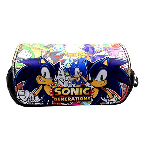 Estuche Escolar Niño, Sonic Estuches para Lápices Multifuncional Estuche de lápices de Gran Capacidad Bolsa de lápiz Organizador de papelería para Estudiantes 21*7*10.5cm