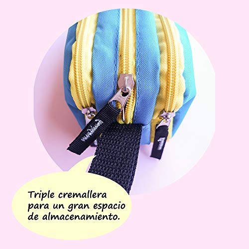 Estuche Escolar STARPLAST - Porta Todo, 3 Cremalleras, 3 Compartimentos, Gran Capacidad, Multiuso, para Uso Escolar, Trabajo, Universidad - Fucsia FLÚOR