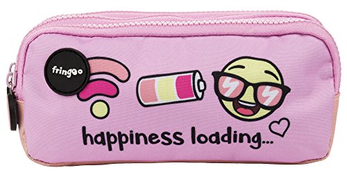 Estuche para lápices de 3 compartimentos FRINGOO, para niños, divertido y bonito, color Happiness Loading - 3 Compartments Large