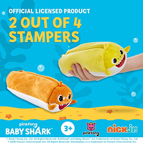 Estuches de Peluche para lápices Baby Shark - Juego de 2 Estuches de Peluche, Poliéster Lavable con Cremallera - Regalos y Recuerdos de Fiesta de PMI, 21 cm (A)