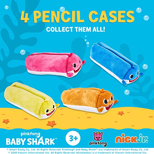 Estuches de Peluche para lápices Baby Shark - Juego de 2 Estuches de Peluche, Poliéster Lavable con Cremallera - Regalos y Recuerdos de Fiesta de PMI, 21 cm (A)