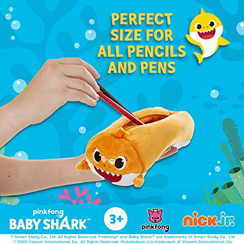 Estuches de Peluche para lápices Baby Shark - Juego de 2 Estuches de Peluche, Poliéster Lavable con Cremallera - Regalos y Recuerdos de Fiesta de PMI, 21 cm (A)