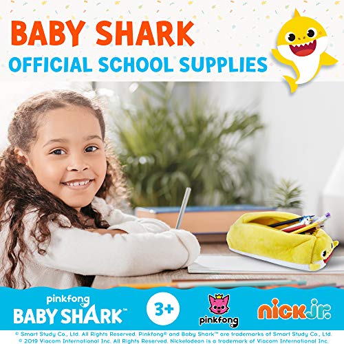 Estuches de Peluche para lápices Baby Shark - Juego de 2 Estuches de Peluche, Poliéster Lavable con Cremallera - Regalos y Recuerdos de Fiesta de PMI, 21 cm (A)