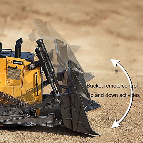 Excavadora Bulldozer Radio Control Huina 1569 2.4G Escala 1:16 Excavadora RC teledirigida Vehículo Construcción/Juguete con luces / Regalo con batería extra