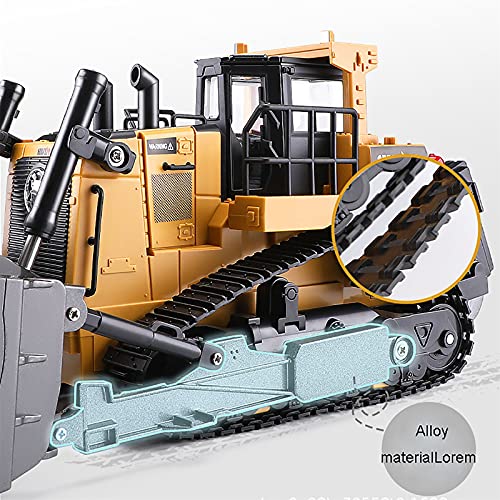 Excavadora Bulldozer Radio Control Huina 1569 2.4G Escala 1:16 Excavadora RC teledirigida Vehículo Construcción/Juguete con luces / Regalo con batería extra