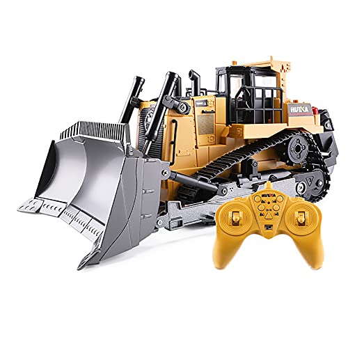 Excavadora Bulldozer Radio Control Huina 1569 2.4G Escala 1:16 Excavadora RC teledirigida Vehículo Construcción/Juguete con luces / Regalo con batería extra