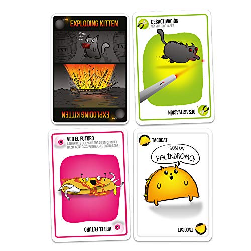 Exploding Kittens- Juego de Cartas (EKEK0001) + Asmodee - Dobble - Español, Multicolor (57)