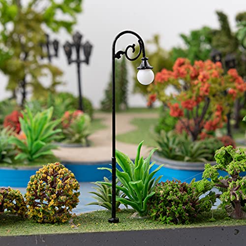 F Fityle 3V 5 uds 1/87 Luces de Calle LED Vintage Poste de lámpara Modelo Miniatura jardín de Hadas Diorama Micro Paisaje - Estilo 1