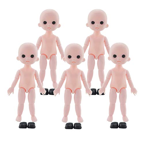 F Fityle 5 Piezas 16 Cm 13 Piezas de Cuerpo de Muñeca en Blanco Desnudo Articulado Reemplazos de Piezas de Globo Ocular