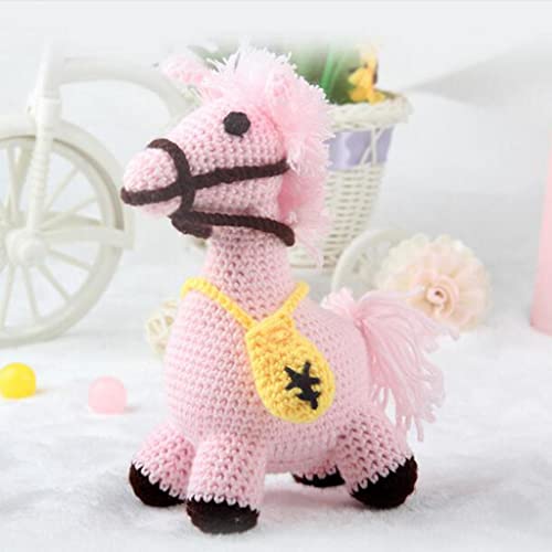 F Fityle DIY Cute Horse Doll Crochet Kit Tejido a Mano Animal de Peluche de Juguete para Principiantes Y Profesionales