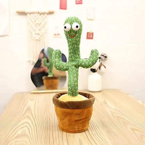 F Fityle Juguetes de Peluche de Cactus, Regalo de decoración de Coche de Escritorio para niños de Juguete de Bailarina de Cactus oscilante de Baile