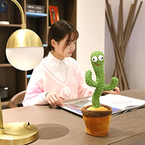 F Fityle Juguetes de Peluche de Cactus, Regalo de decoración de Coche de Escritorio para niños de Juguete de Bailarina de Cactus oscilante de Baile