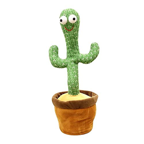 F Fityle Juguetes de Peluche de Cactus, Regalo de decoración de Coche de Escritorio para niños de Juguete de Bailarina de Cactus oscilante de Baile