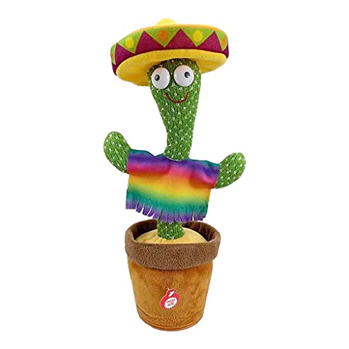 F Fityle Juguetes eléctricos de Peluche de Cactus, Juguete bailarín de Cactus oscilante, Regalo de decoración de Coche de Escritorio de Sala de Estar en casa