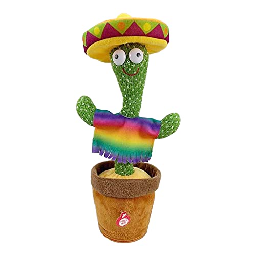 F Fityle Juguetes eléctricos de Peluche de Cactus, Juguete bailarín de Cactus oscilante, Regalo de decoración de Coche de Escritorio de Sala de Estar en casa