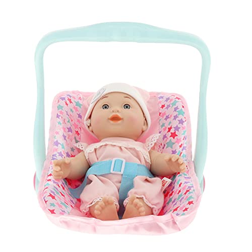 F Fityle Muñeca recién Nacida con Ojos Abiertos, Cuerpo de Vinilo Completo, muñecas recién Nacidas con Ropa con Cuna, Juguete para Dormir, Regalo para niños - Rosado