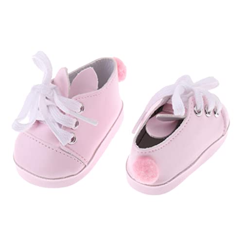 F Fityle Zapatos de Muñeca de Moda de 18 Pulgadas Zapatillas de Deporte con Cordones de Orejas de Conejo Lindas Zapatos Planos Trajes para Muñecas Americanas P