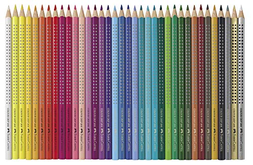 Faber-Castell 112435 - Estuche de metal con 36 lápices triangulares, escolares, de colores, con agarre Grip y acuarelables