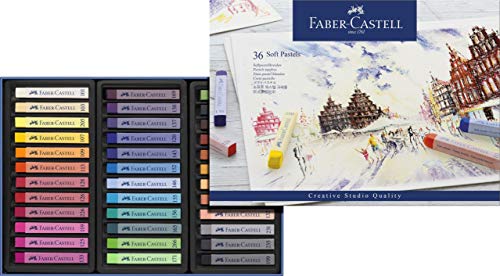 Faber-Castell 128336 - Estuche de cartón con 36 tizas pastel, multicolor