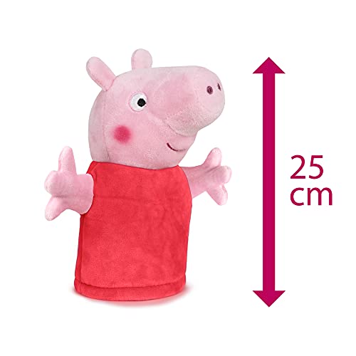 Famosa Softies - Marioneta Peppa Pig con vestido rojo, de a serie infantil, para niños y niñas (760021065)