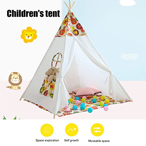 FASJ Tienda para Niños, Y Exquisita Tienda de Campaña para Niños, Color Brillante, Transpirable para Niños, Niñas, para Uso Al Aire Libre, para Picnic en el Hogar(León)