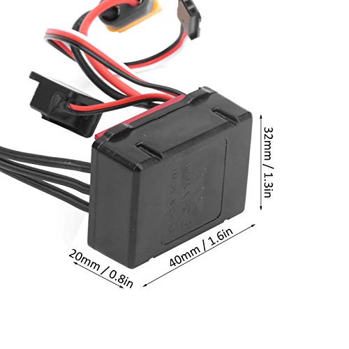 FastUU ESC sin escobillas, protección contra Cortes de bajo Voltaje Impermeable 35A ESC con Tarjeta de programación de Bolsillo con Enchufe XT60 para automóvil RC para automóvil con Control Remoto