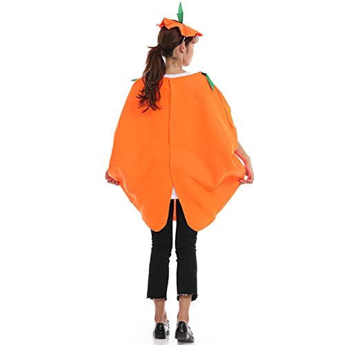 FEPITO 4 Piezas Unisex Adulto Disfraz de Calabaza de Halloween Disfraces Divertidos de Halloween Naranja Calabaza Cosplay Ropa de Fiesta