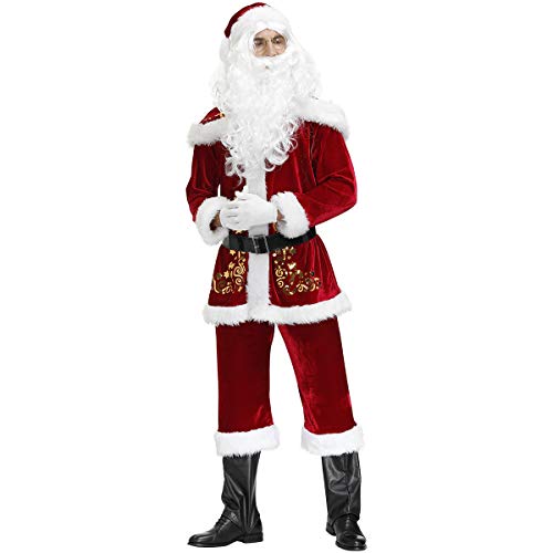 Feynman Ropa de Papá Noel para Navidad Novedad Disfraces para Fiesta Santa Claus Costume XXXL