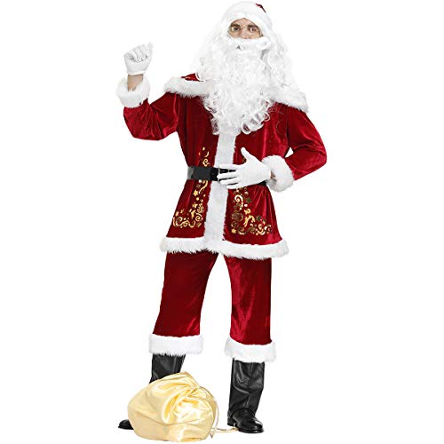 Feynman Ropa de Papá Noel para Navidad Novedad Disfraces para Fiesta Santa Claus Costume XXXL