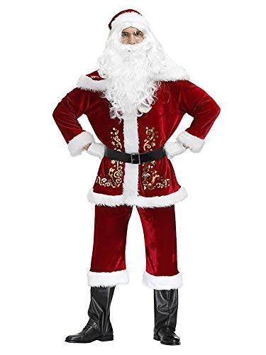 Feynman Ropa de Papá Noel para Navidad Novedad Disfraces para Fiesta Santa Claus Costume XXXL